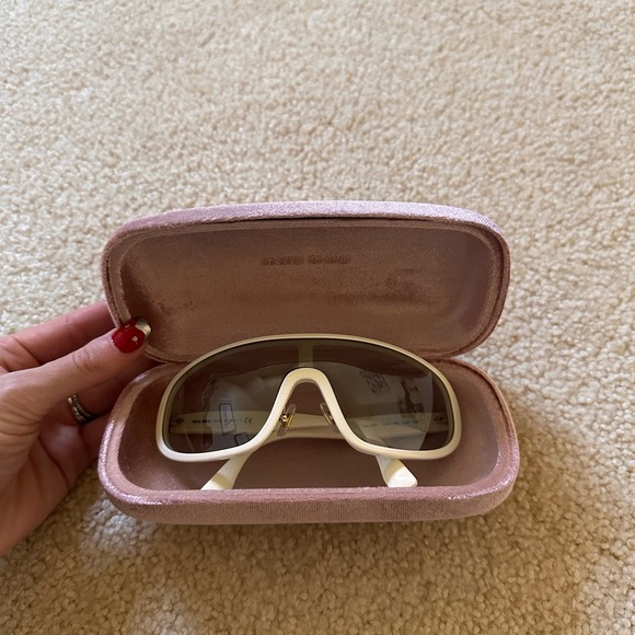 Miu Miu White Sunglasses with Case - Picture 1 of 11